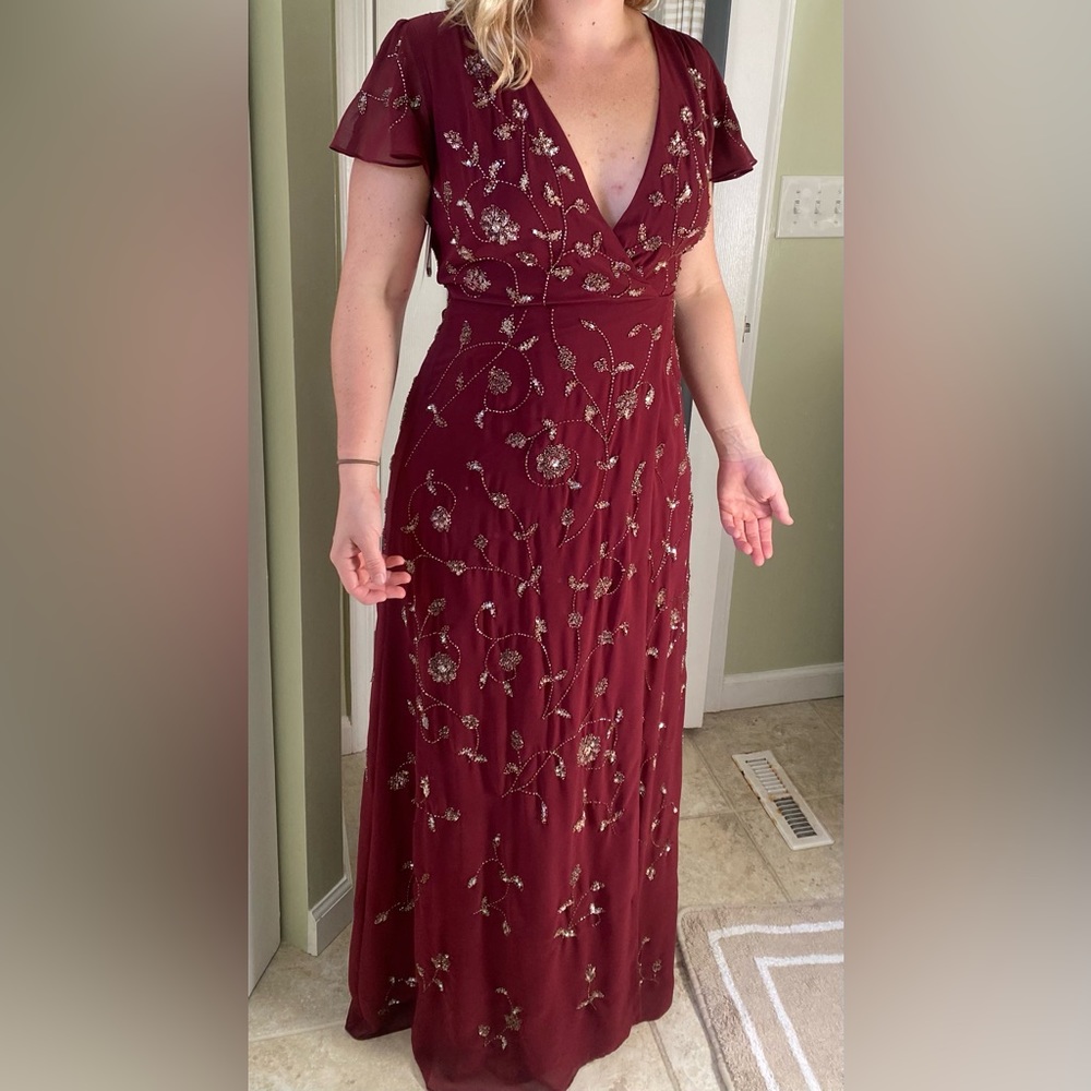 BHLDN Plymouth Dress bordeux size 10 NEVER WORN